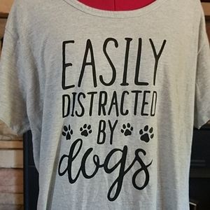 Love Dogs Easily Distracted By Dogs T Shirt 2 XL